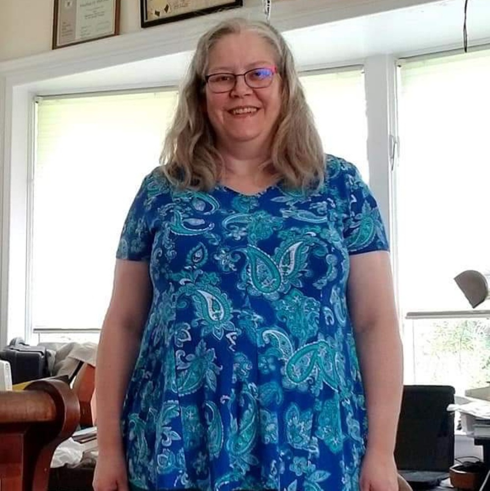 Swing Top 1X, Blue/teal, Dress Barn